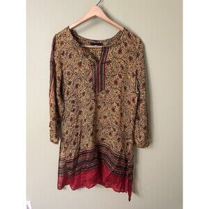 LAMIS MODE Silk Kaftan Size 44 Beautiful Lightweight VGC Boho Coverall Dress